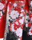 参列振袖[ゴージャス]赤に裾黒・薄ピンク赤の花々、金箔の蝶[身長169cmまで]No.761